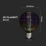BEC LED G125 E27 3W CU FILAMENT 3000K ALB CALD MODEL 3D - imagine 3
