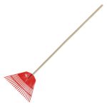 GREBLA PLASTIC CU MANER LEMN 130CM / 20 DINTI.  (12263)